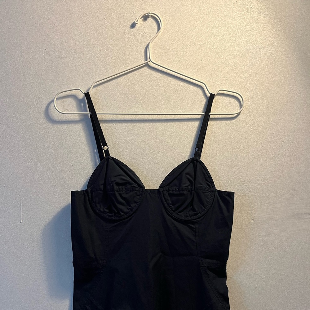 Vintage Miu Miu Navy Bustier Midi Dress